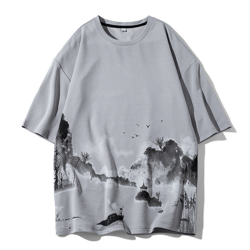 Loose Half Sleeve Round Neck T-shirt