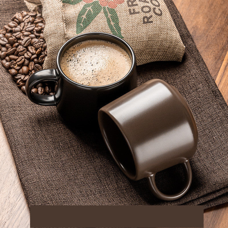 Men's Frosted Retro Black Ceramic Mug Coffee Cup