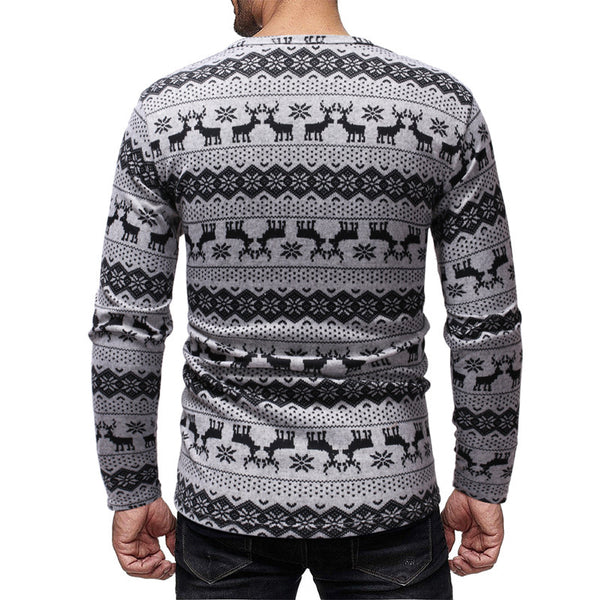 Men's round neck long sleeve T-shirt