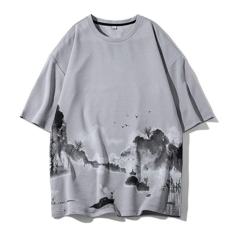 Loose Half Sleeve Round Neck T-shirt