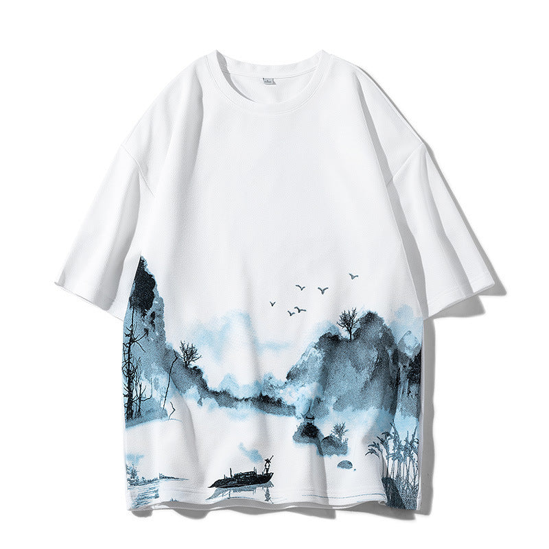 Loose Half Sleeve Round Neck T-shirt