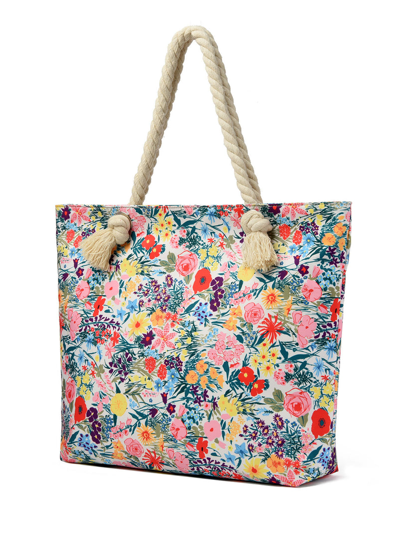Art Flower Pattern Beach Bags For Women, Beach Bag Tote Waterproof Sandproof, Beach Bags For Women