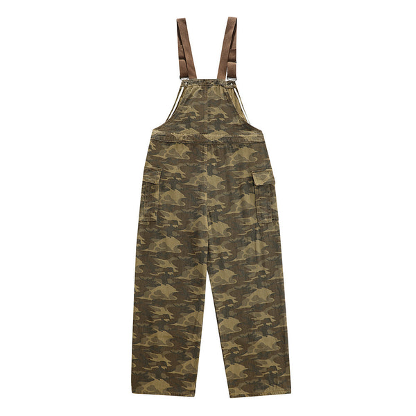 Fashion Camouflage Workwear Suspender Pants Men