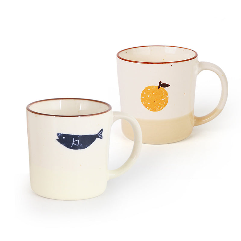Hand-made Ceramic Yuzu Fish Pattern Coffee Mug