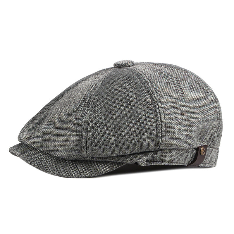 Octagonal Hat Men Spring And Summer Thin Linen Breathable Duck Tongue