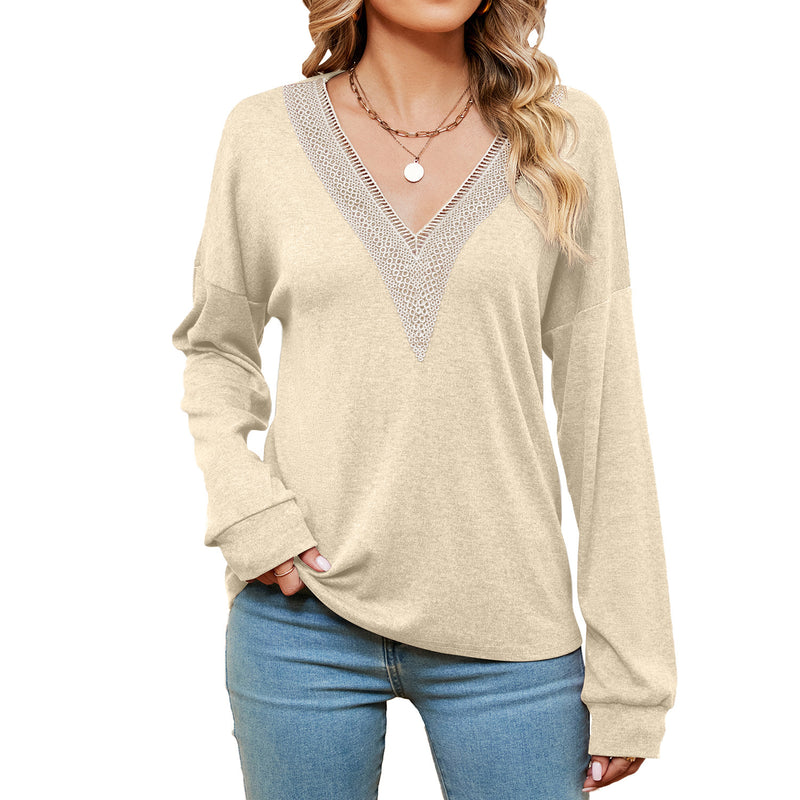 Women's Fashion Color Contrast Loose-fitting T-shirt Top