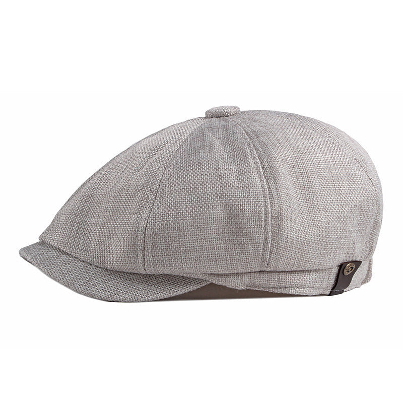 Octagonal Hat Men Spring And Summer Thin Linen Breathable Duck Tongue